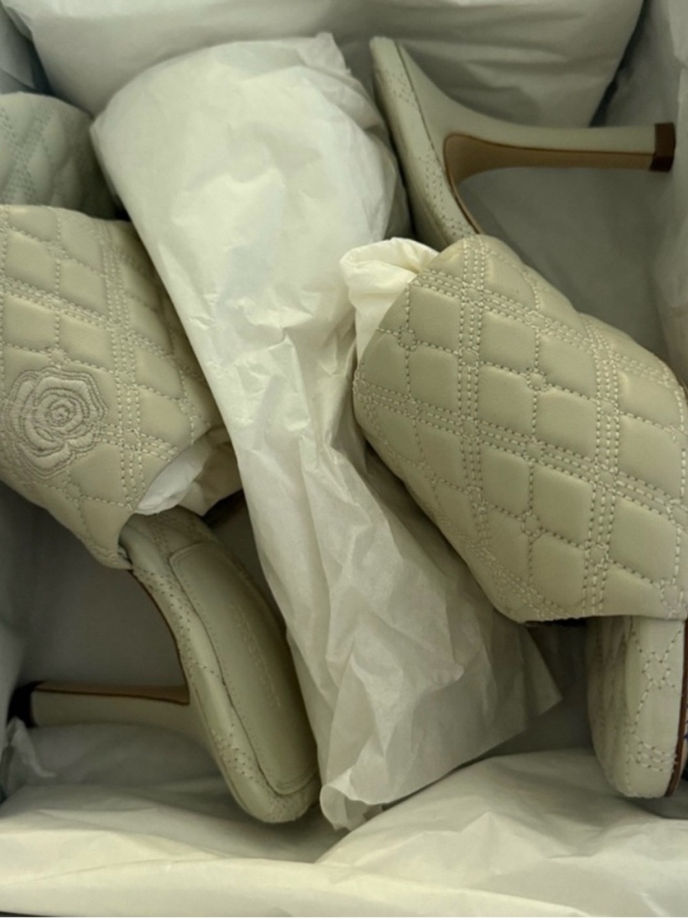 Burberry Plaster Quilted Open-Toe Stiletto Mules - Picture 5 of 7